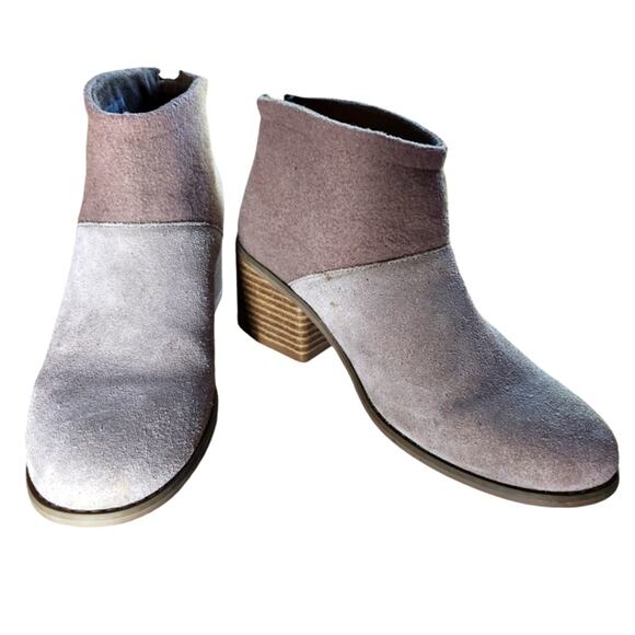 Toms Lacy bootie women's suede and felt desert taupe size 6.5 - Picture 1 of 6